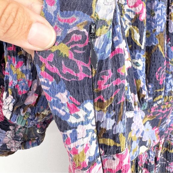 Tanya Taylor Nat Dress Silk Purple Floral Mixed Meadow V-Neckline Size 10 Glam - Picture 14 of 16